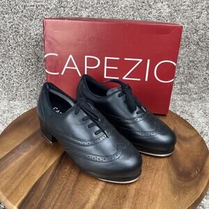 Capezio Roxy Tap Womens Size 8.5 M Professional Dance Shoes Black Leather 960